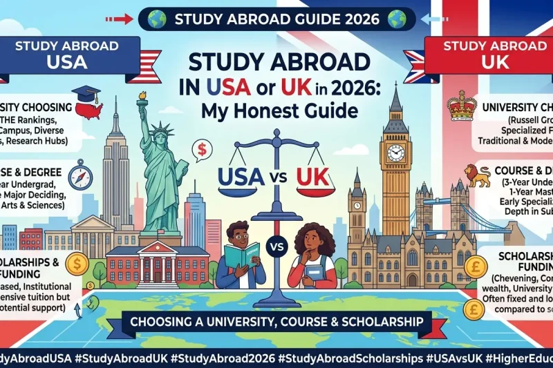 Study Abroad in USA or UK in 2026: My Honest Guide to Choosing a University, Course and Scholarship