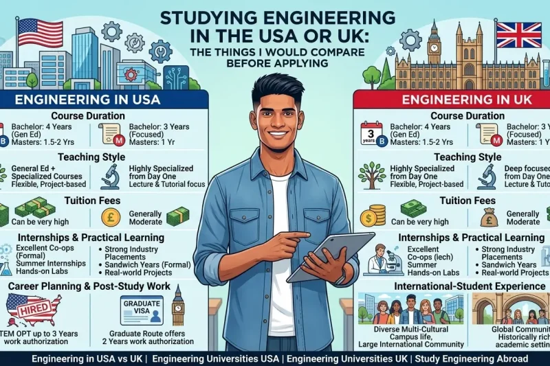 Studying Engineering in the USA or UK: The Things I Would Compare Before Applying